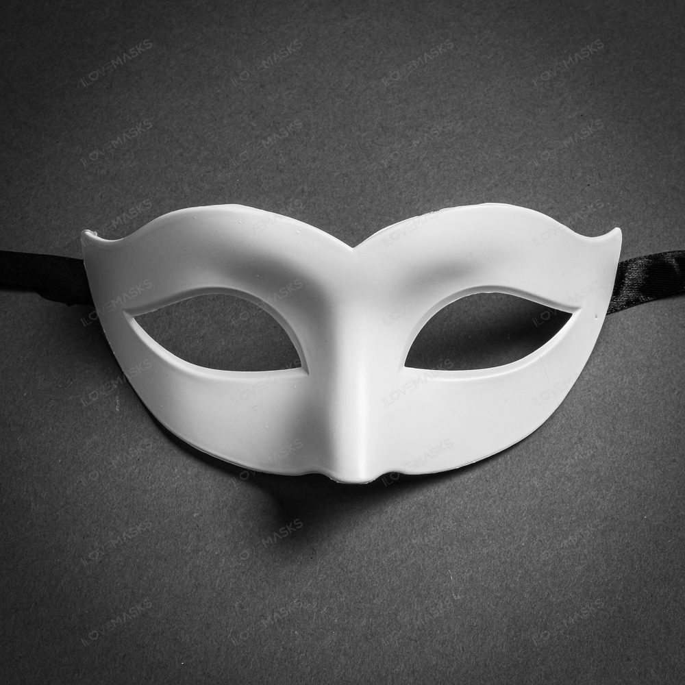 Classic Venetian Colombina Masquerade Eye Mask - White